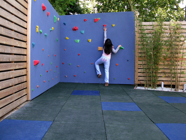 Perhaps add a climbing wall to a garden fence?