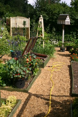 A view of the Kitchen Garden looking west- east (left to right on the diagram)