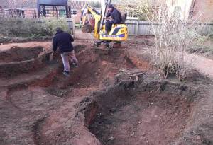 Excavating the new pond