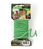 Soft tie- rubber/plastic covered wire which can be cut and bent to shape. Soft covering good for cushioning stem, but probably best used on harder stems where a more permanent fix is required- eg roses against trellis.