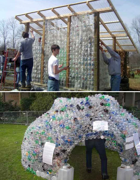 DIY-greenhouses-plastic-bottles | Old School Garden