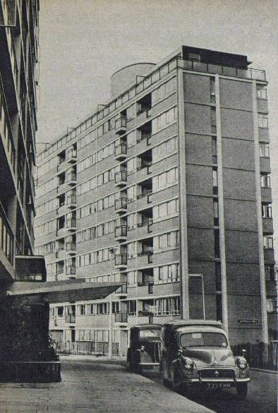 'Luxury flats, Pimlico'.  The caption and image are taken from a Picture Post article of 1955 