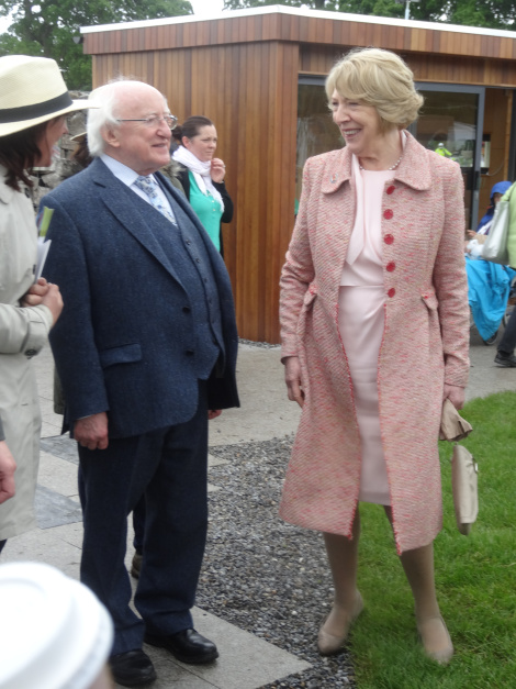 President of Ireland Michael D Higgins and his wife Sabina took care to visit small as well as large exhibits.