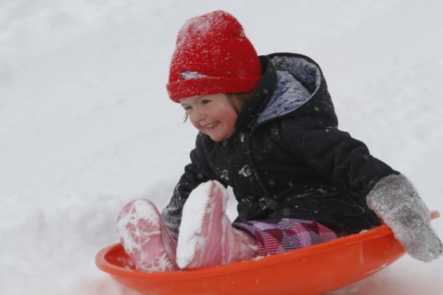 snow sledging