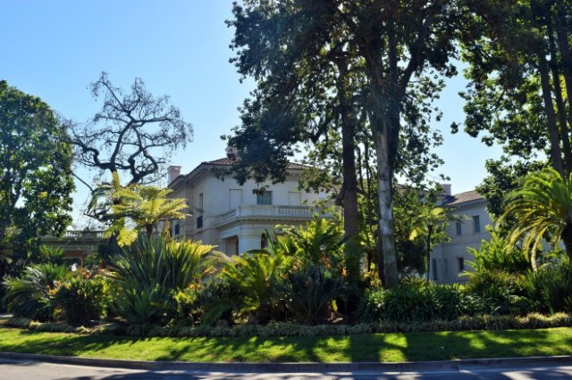 One of the massive buildings on the grounds of the Huntington Library.