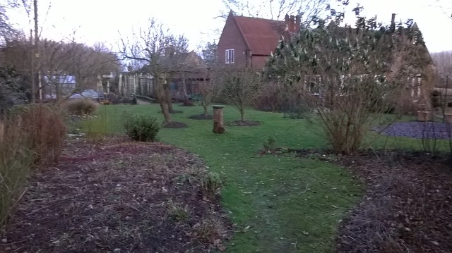Getting there- view across the Old School Garden orchard