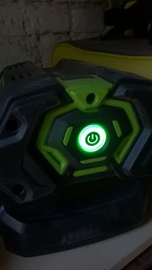 Ready to go- the green light tells you the battery is fully charged