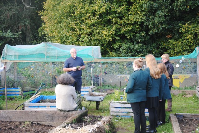 For once, a picture of me talking to the girls about broad beans...yawn